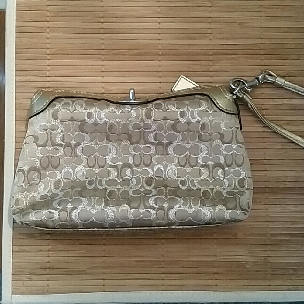 Coach Gold wristlet